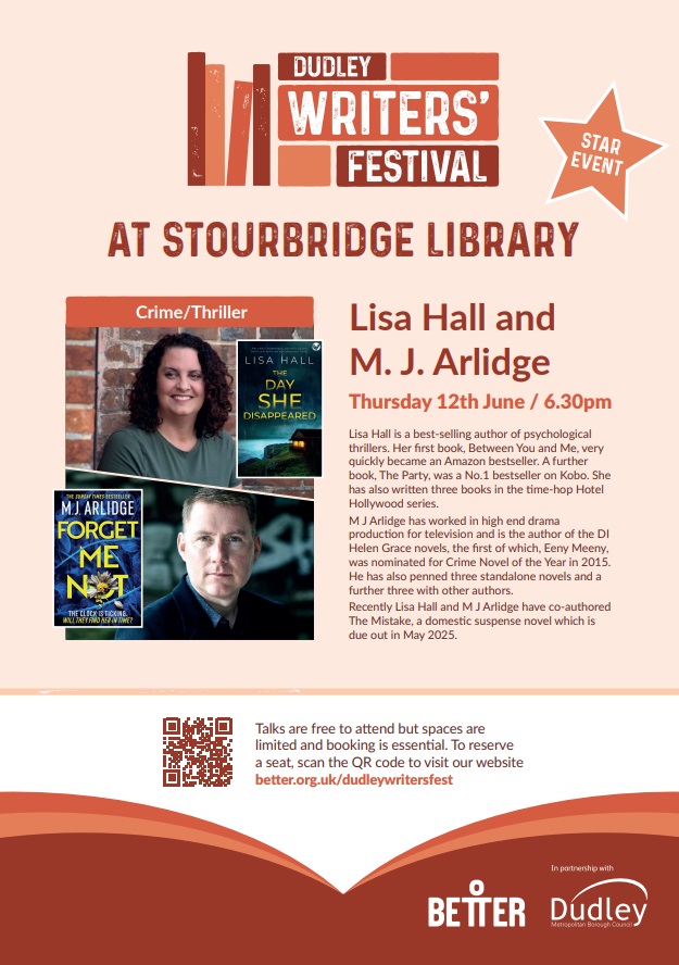 Stourbridge Library - Writers' Festival: Lisa Hall and M J Arlidge
